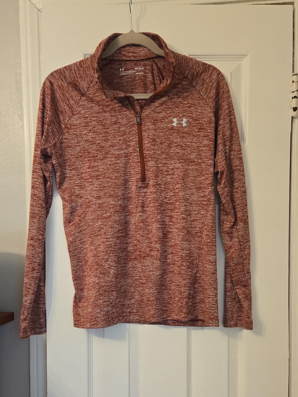 Under Armour Rust Heathered 1/4 Zip Performance Top